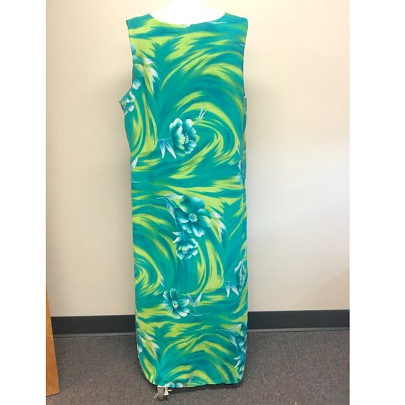 Bright Floral Hawaiian Dress sheer overlay - Picture 4 of 10